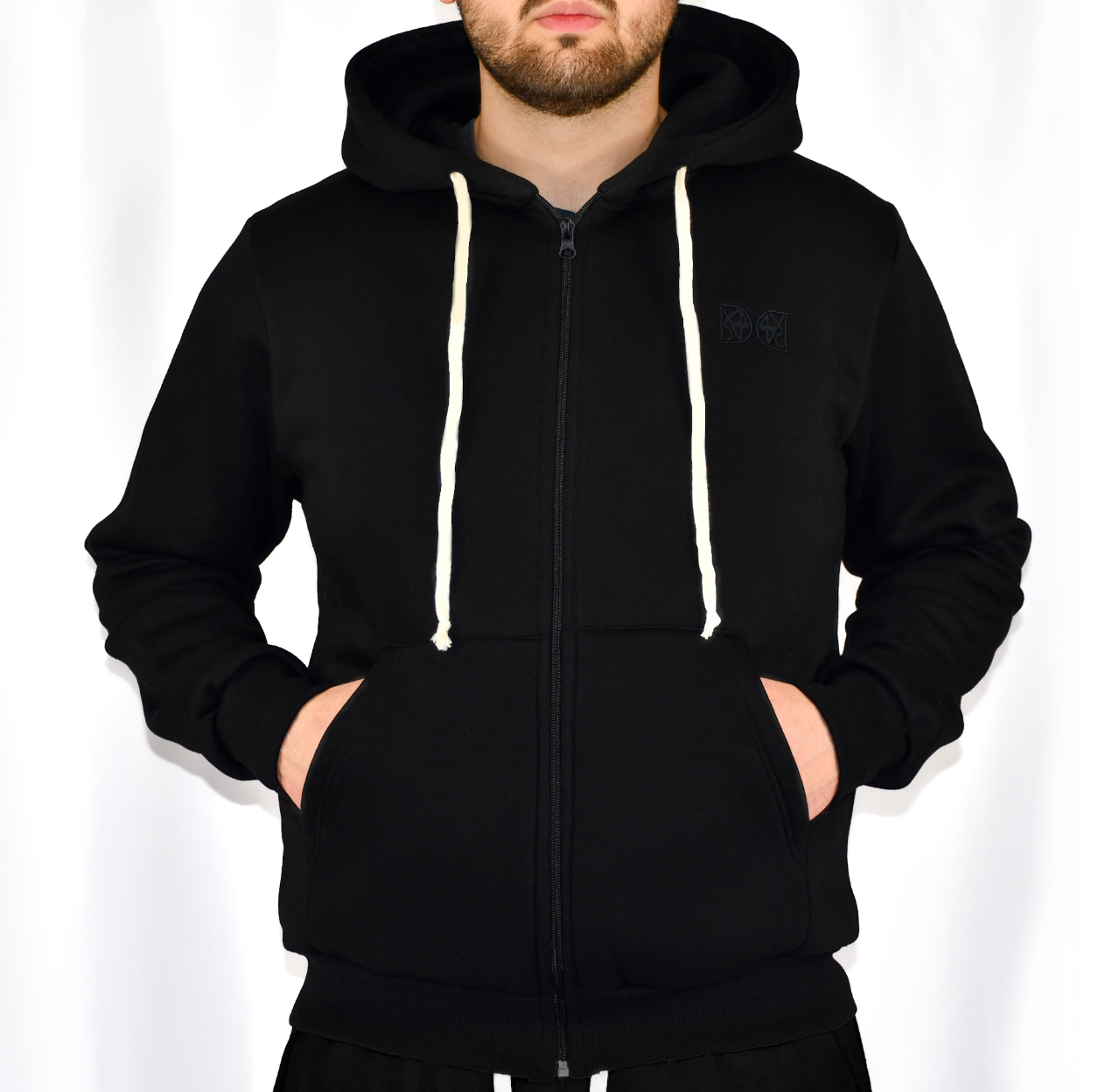 Zipping Hoodie DEEP BLACK