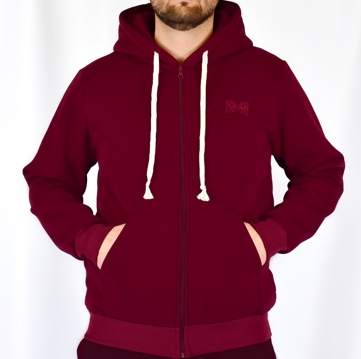 Zipping hoodie DEEP RED